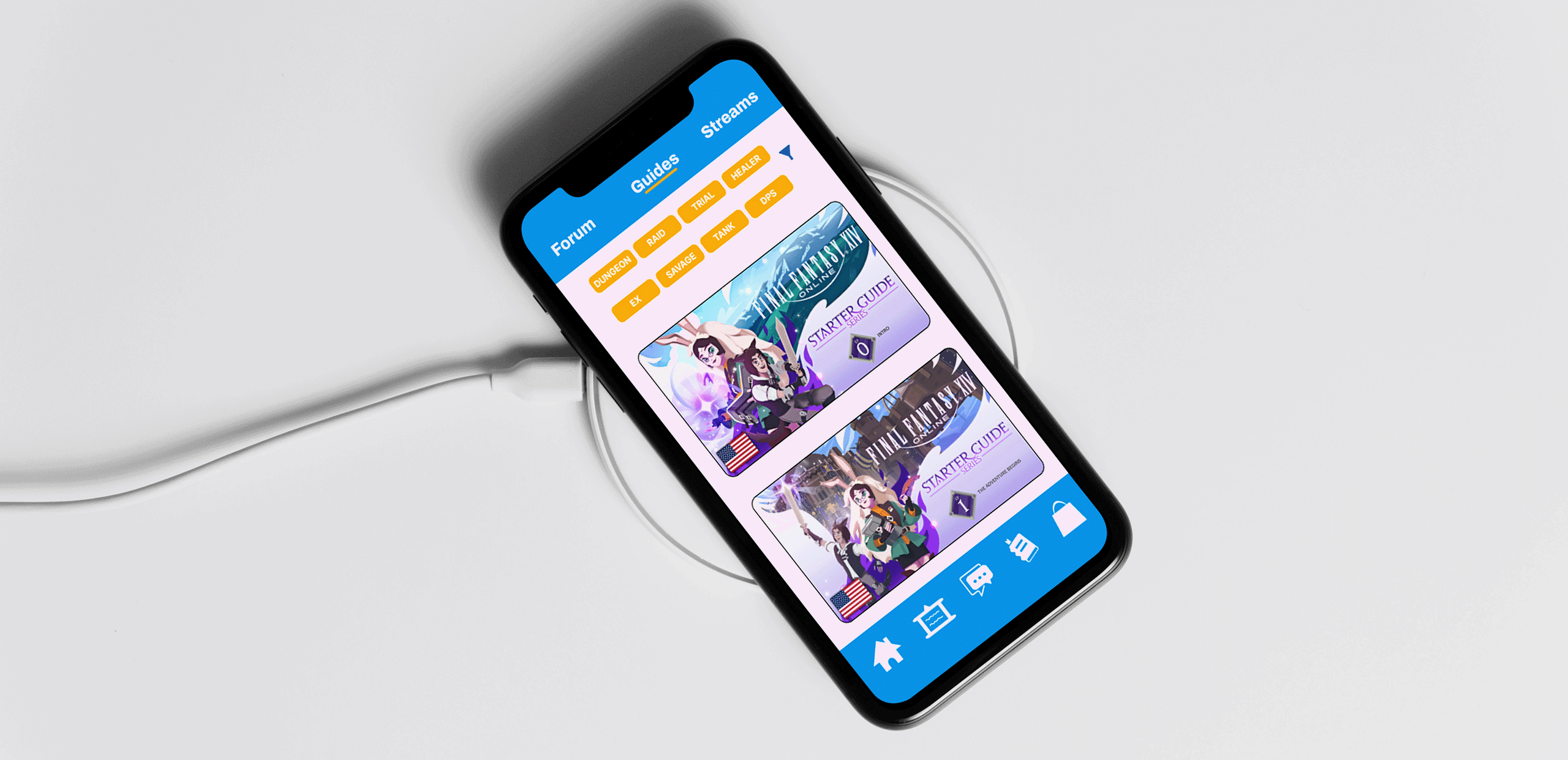 Mobile phone mockup as hero image