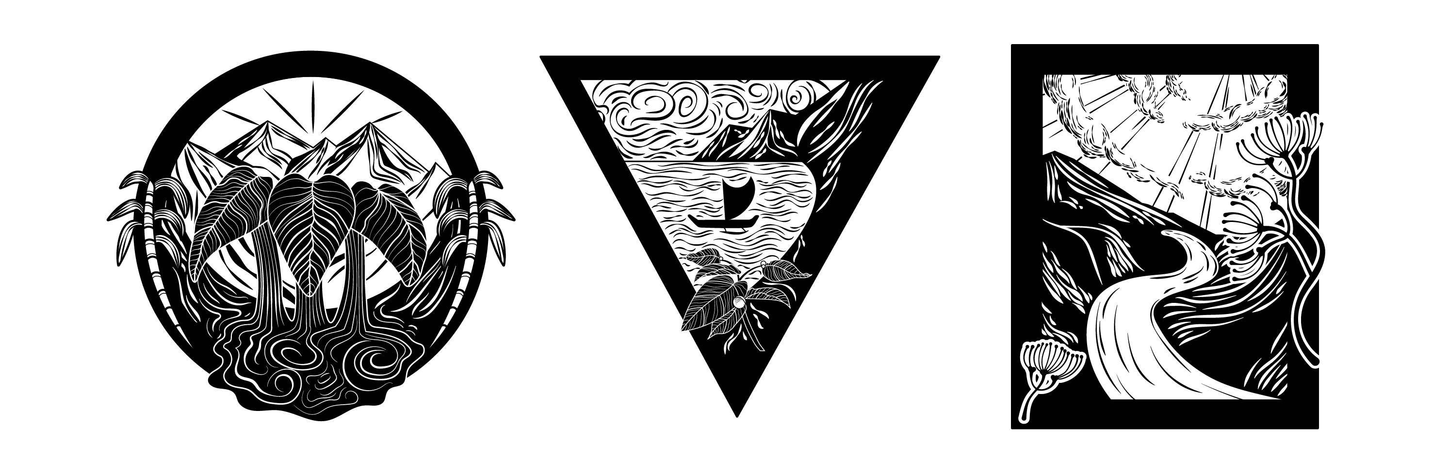 Image of all three of the emblems together